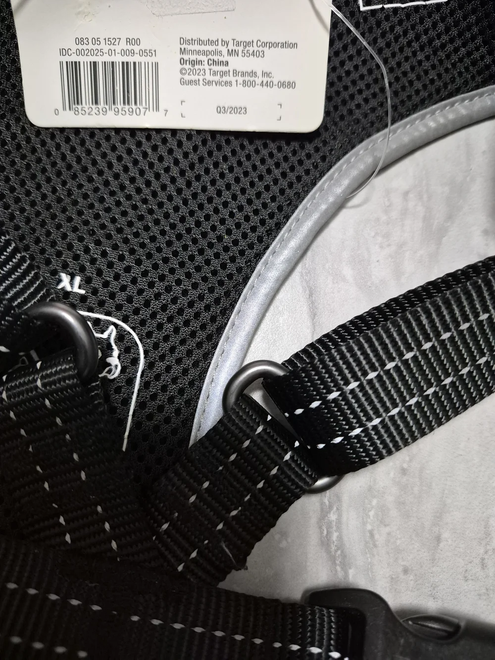 Boots & Barkley Ajustable Reflective Dog Harness Black Up To 90 Lbs XL
